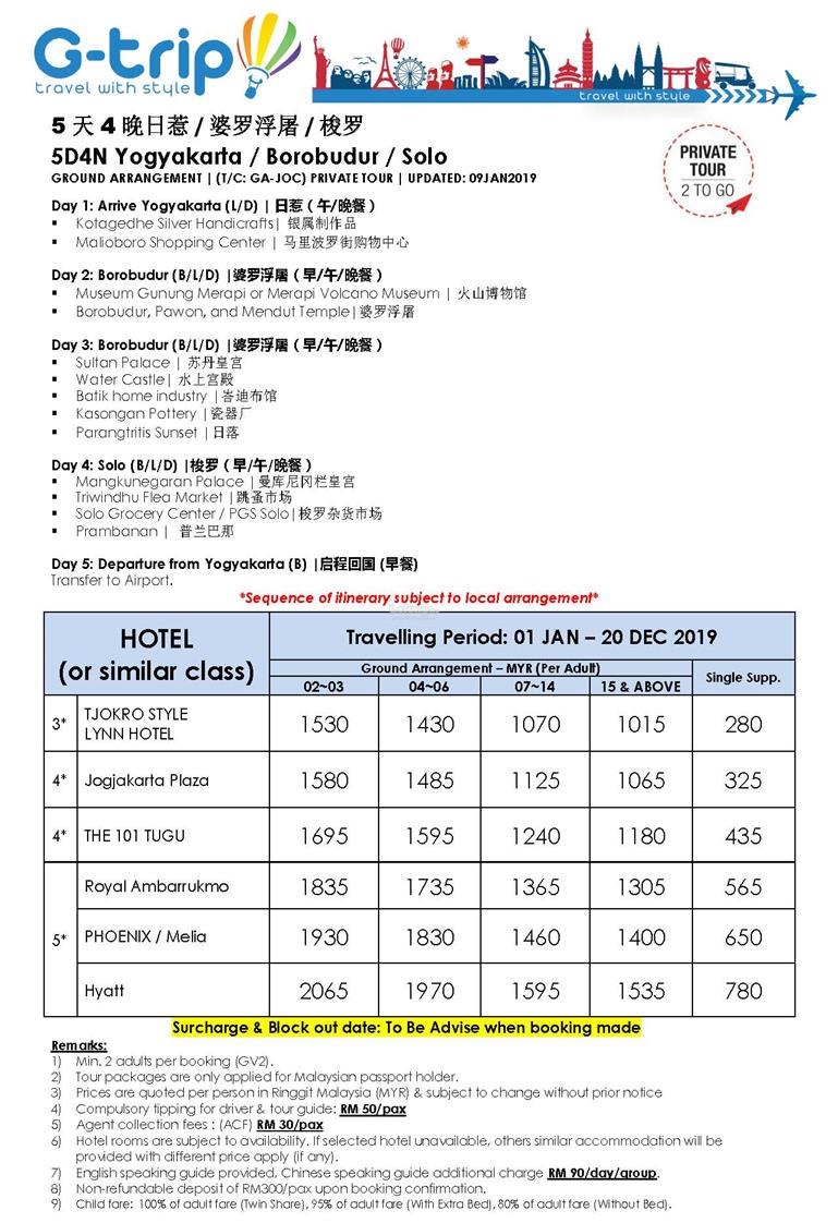 Indonesia Yogyakarta Ground Tour Pack (end 6/4/2019 3:15 PM)