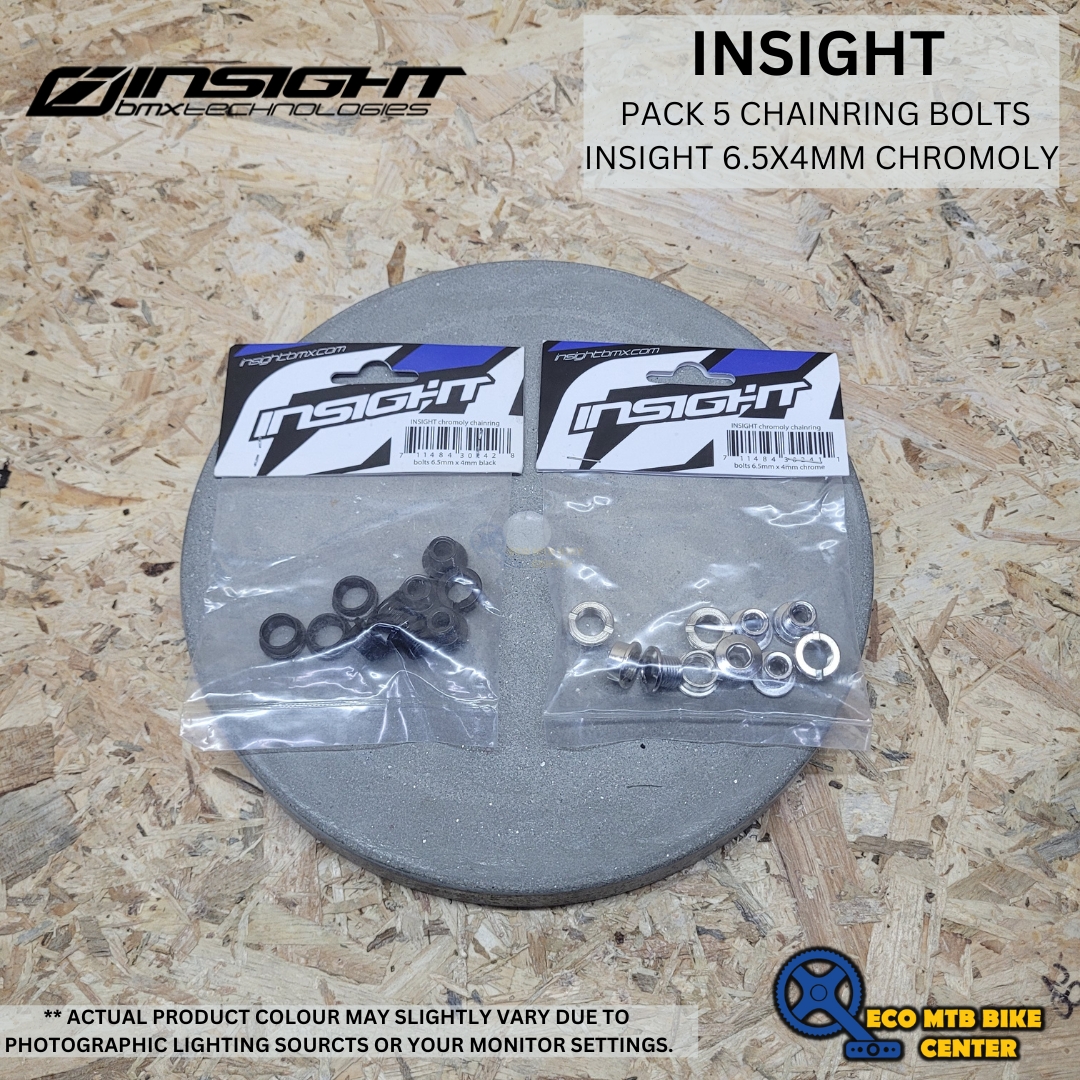 INSIGHT PACK 5 CHAINRING BOLTS INSIGHT 6.5X4MM CHROMOLY ( BMX )