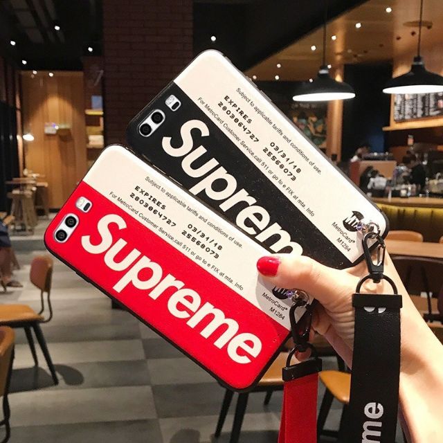 iPhone 6 6s 7 8 Plus iPhone X Case With Strap Lanyard Supreme Cover
