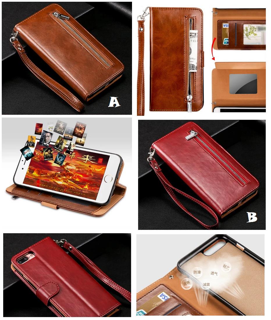 Iphone 7 Plus Luxury Leather Wallet C End 3 4 2019 2 15 Pm Iphone 7 Plus Luxury Leather Wallet Card Mirror Strap Case Cover Free