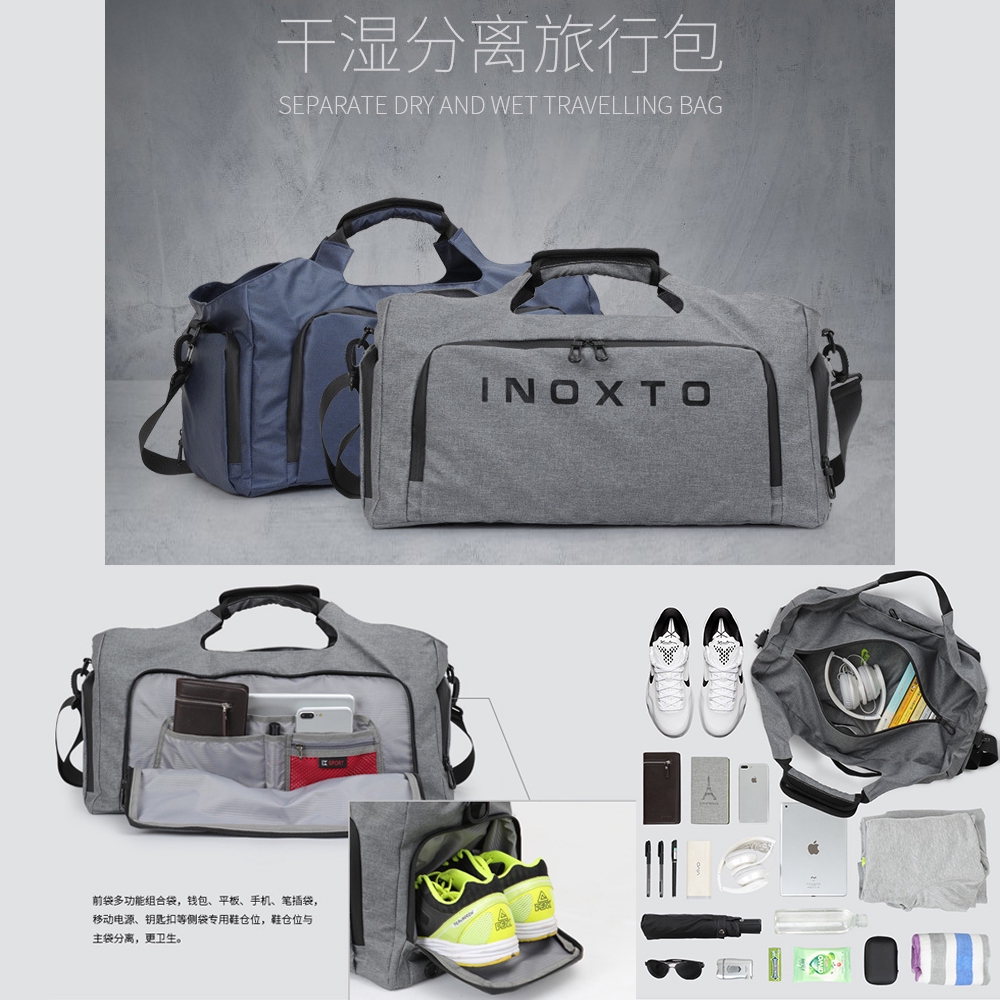 IX INOXTO Travel Duffle Bag Gym Beg Waterproof Messenger Bag Large Casual Fash