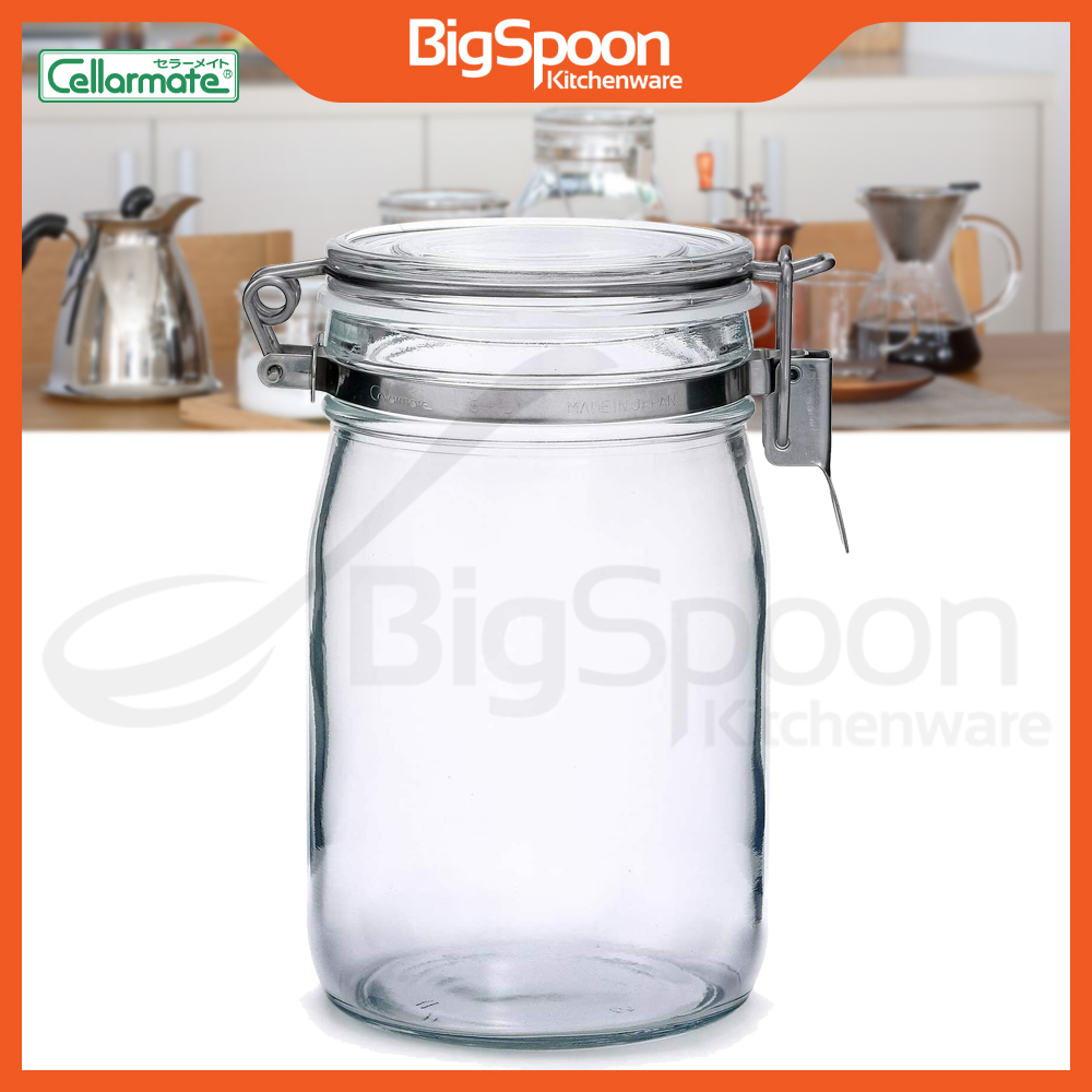 [JAPAN] CELLARMATE Airtight Canister Thick Glass Storage Jar with Lid