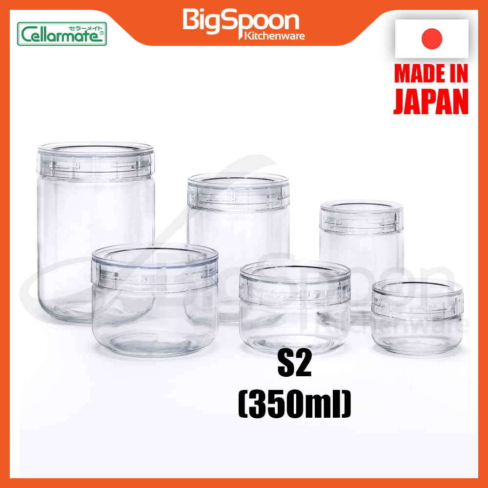 [JAPAN] CELLARMATE Stackable Food Organizer Storage Glass Jar with Lid