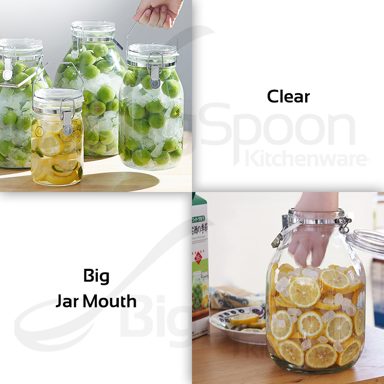 [JAPAN] CELLARMATE Thick Airtight Glass Jar with Lid  &amp;Handle