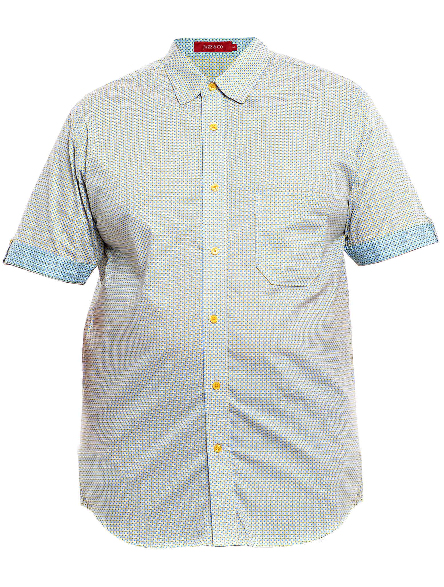 Jazz & Co Men Plus Size Short sleeve printed shirt in Yellow