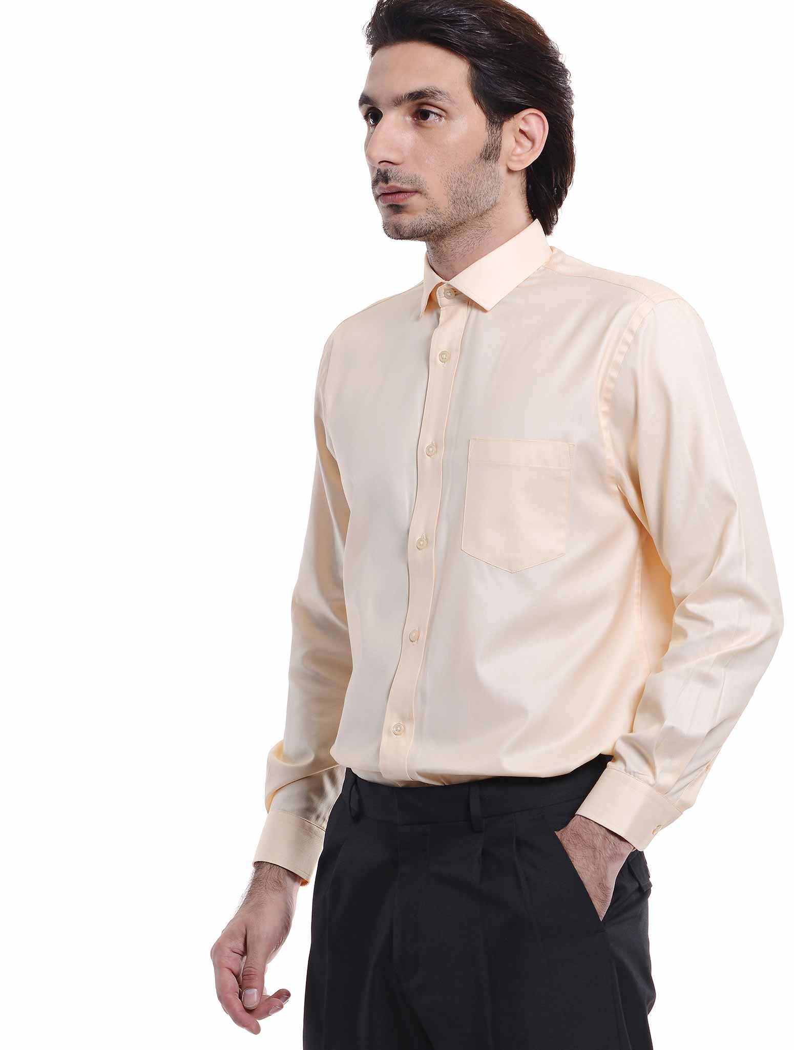 Jazz & Co Men Standard Size light yellow long sleeve shirt