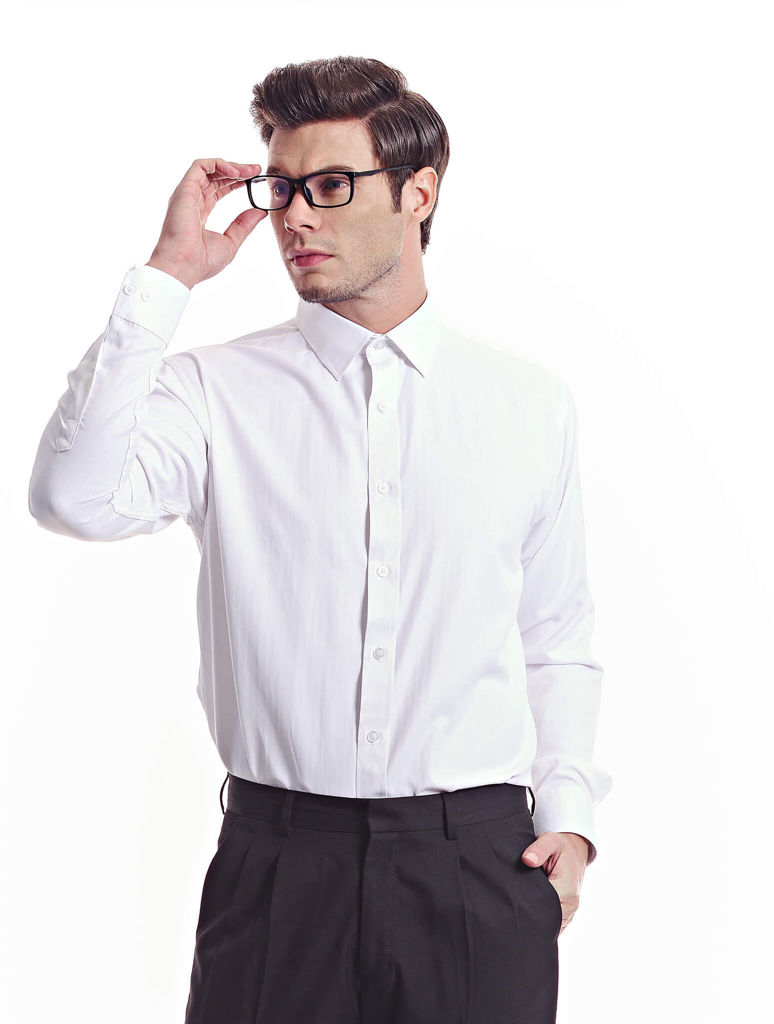 Jazz & Co Men Standard Size white long sleeve de-office shirt