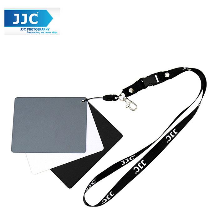 JJC GC-3 Set of 3 Digital Grey white balance card strap and lanyard