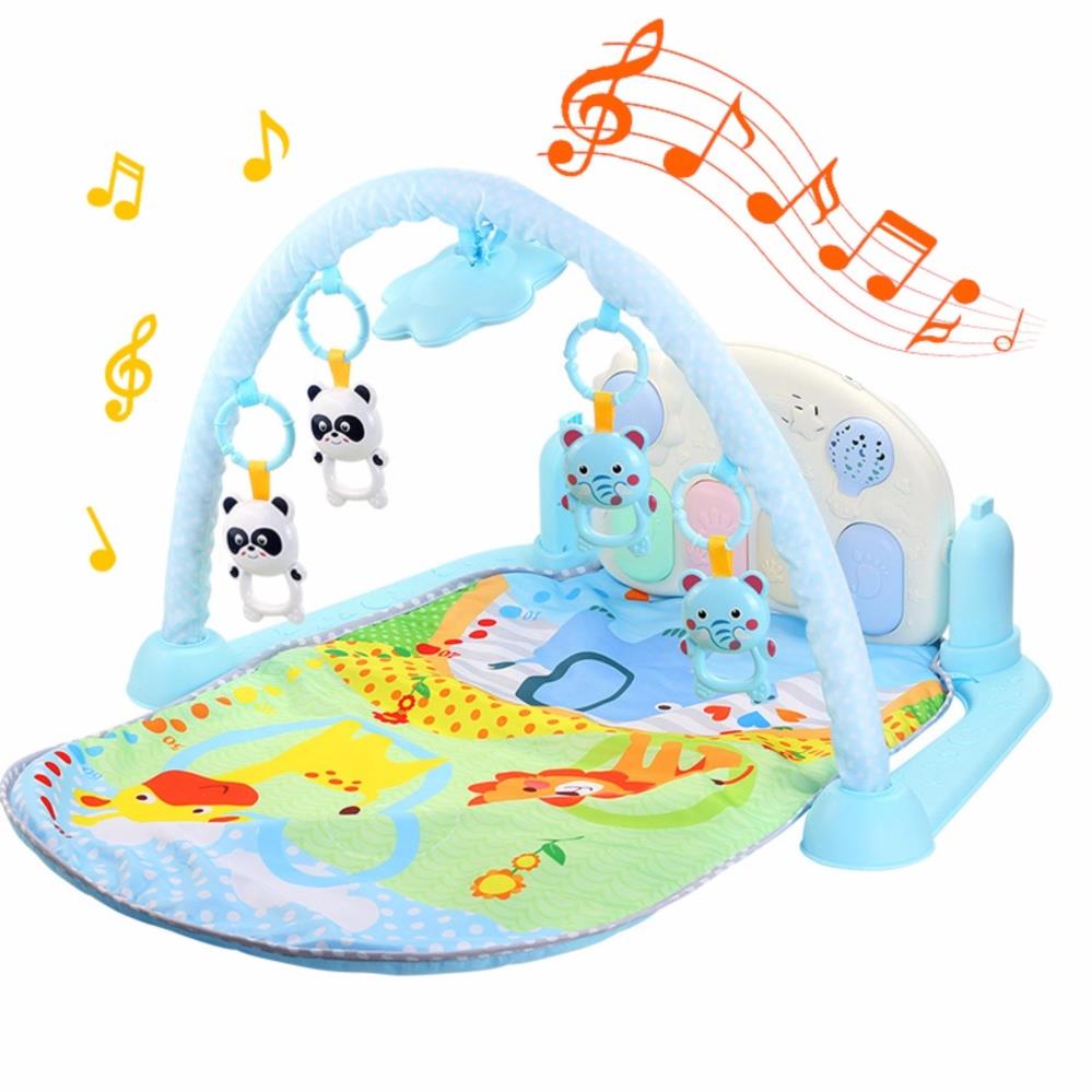 JOYIES 2-IN-1 Baby Gym Bed Exercise Kick & Play Piano Musical Song Mat