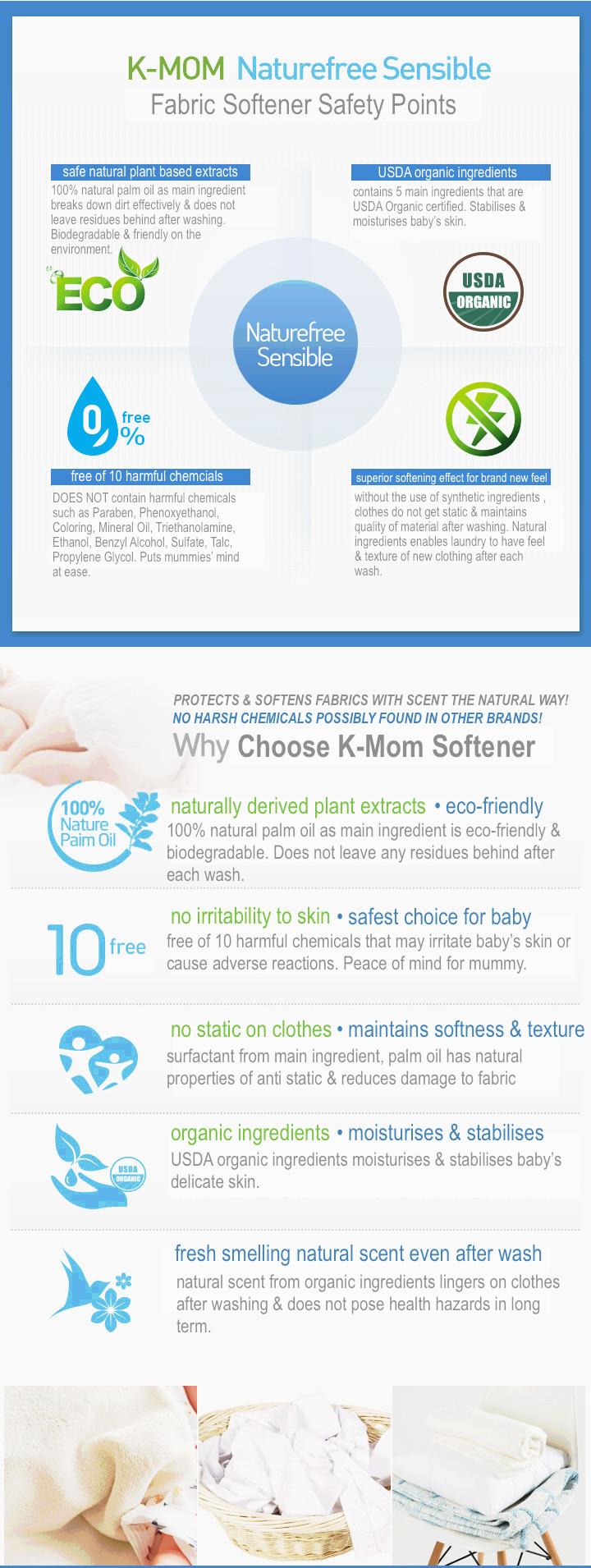 K-mom Organic Baby Laundry Fabric Softener (WARM) 1300ml