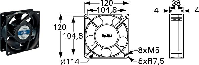 KAKU 4 Inch 120mm AC Axial Fan / Cooling Blower