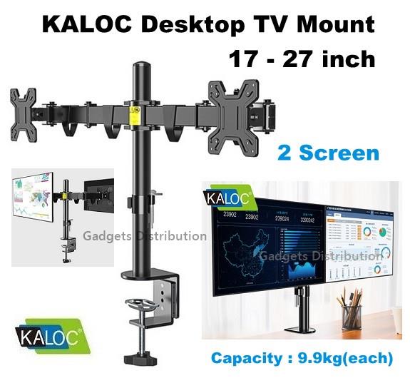 KALOC DW220-J 17 - 27 Inch Dual 2 Screen Monitor TV Clamp Mount 2617.1