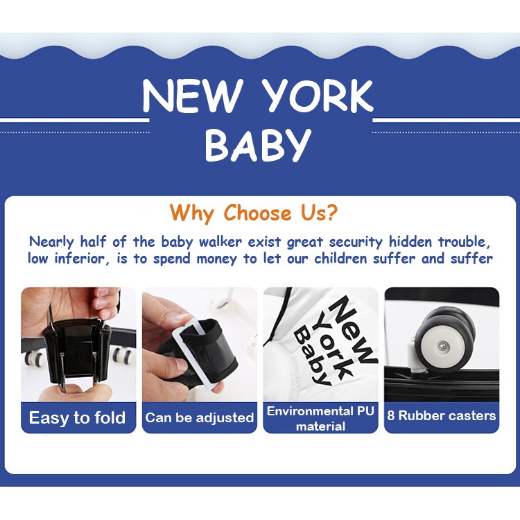KATOJI Portable Folding New York Baby Learning Walker