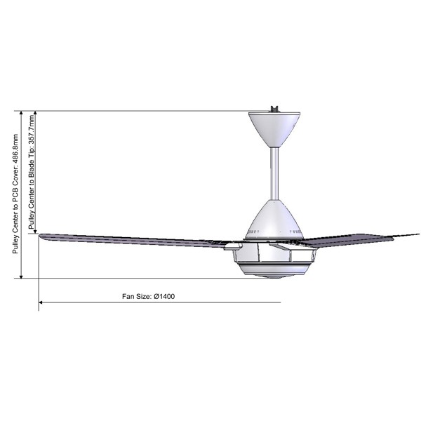 KDK 3 Blade Ceiling fan With Remote K14X2