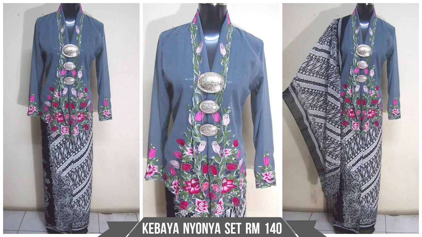 Kebaya Nyonya Grey Set (end 6/27/2016 2:15 PM)