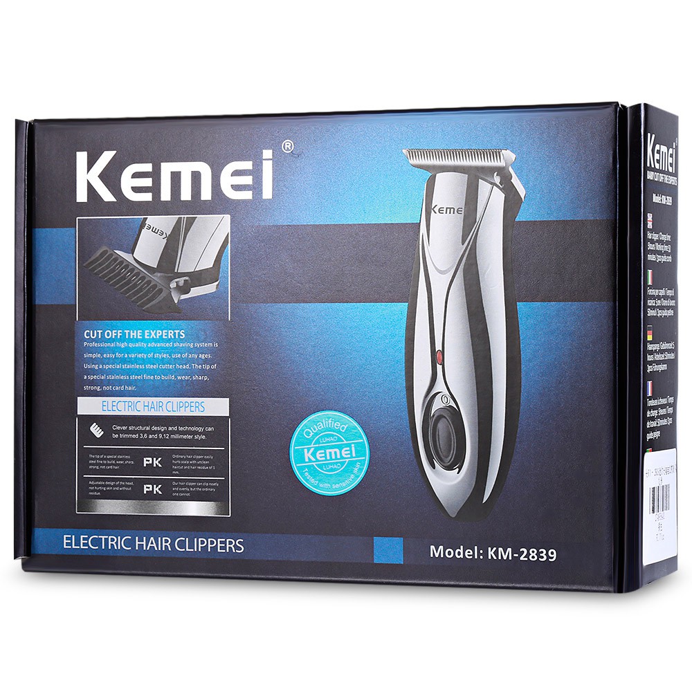 Kemei KM - 2839 Mini Rechargeable Plug Electric Hair Clipper Mute Trimmer