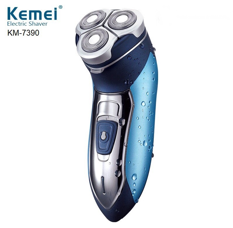 Kemei KM7390 Rechargeable Electric Washable Shaver Razor For Men