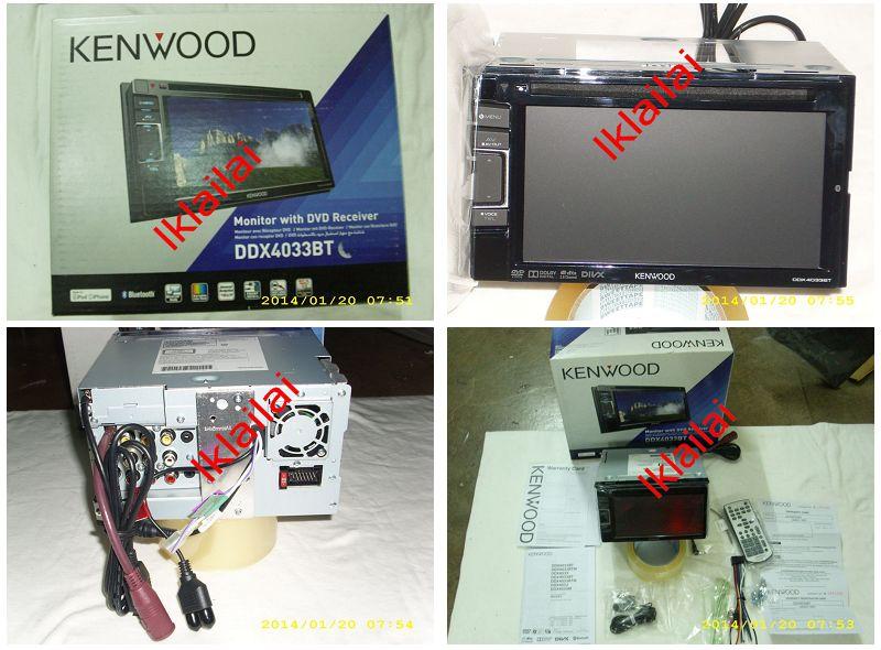Kenwood DDX-4033BT Bluetooth 6.1' Wide VGA Double Din DVD Player Touch