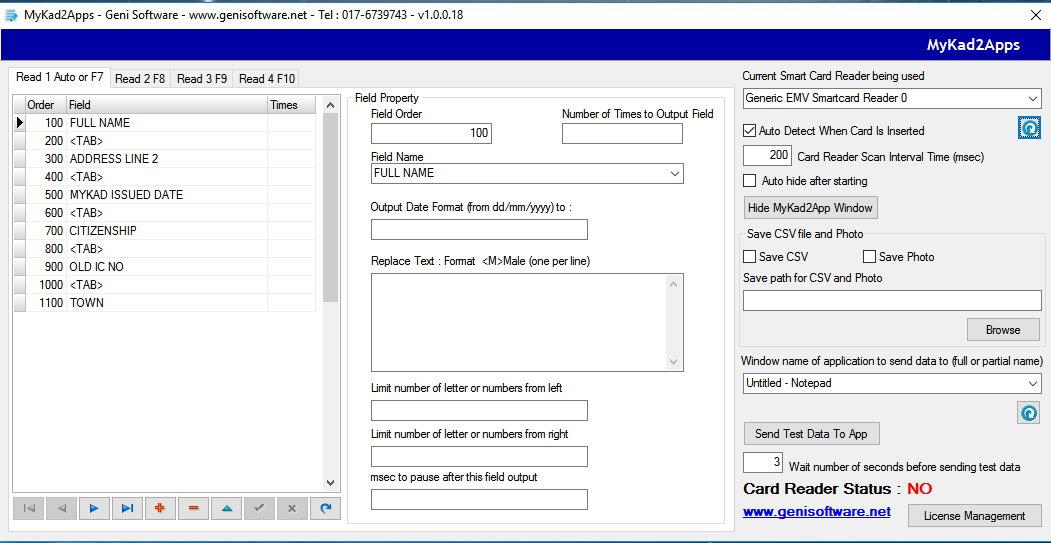 Smart card reader software