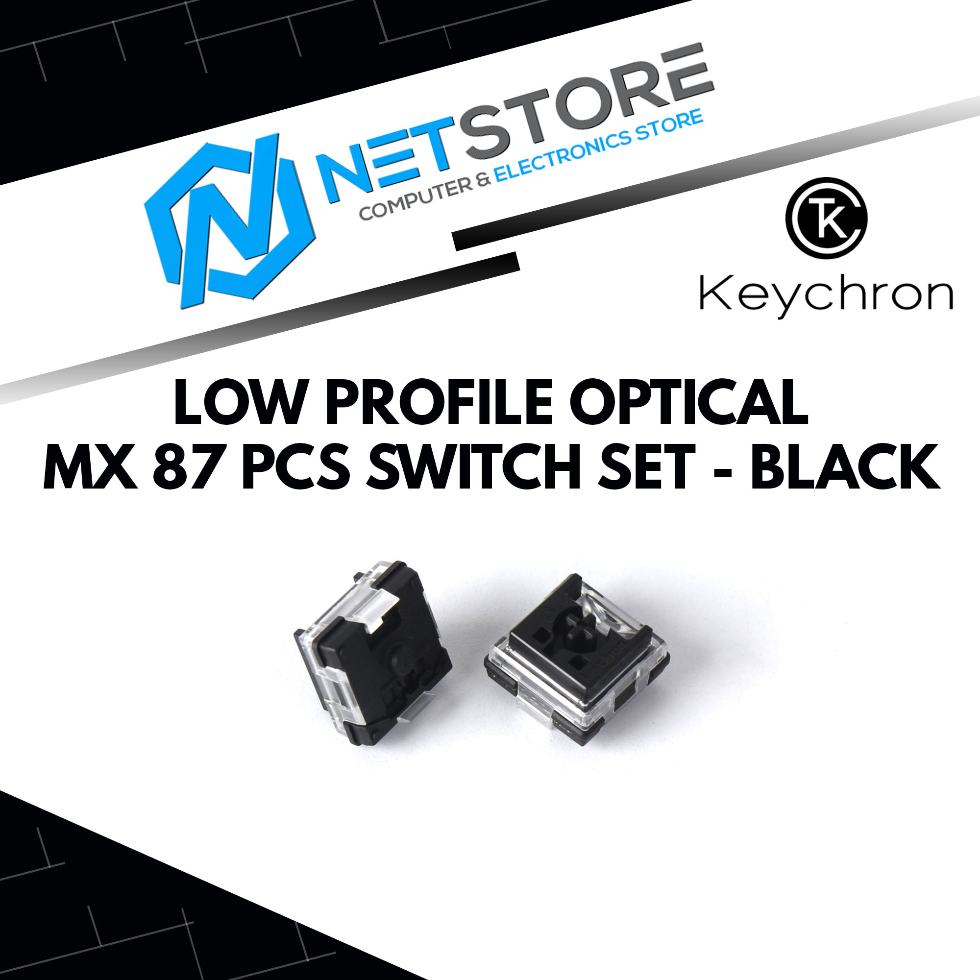 KEYCHRON LOW PROFILE OPTICAL MX 87PCS SWITCH SET - BLACK Z24