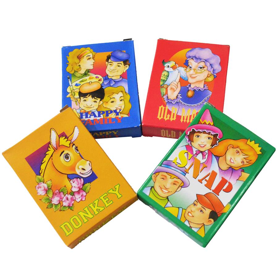 Tallon Card Games 4 Pack Donkey Snap Old Maid Children Family Travel Party Bags 