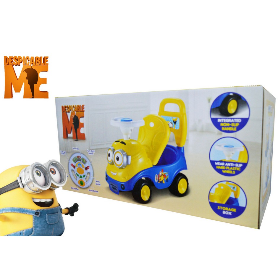 Kids Minion Music Steering Push Car Toys