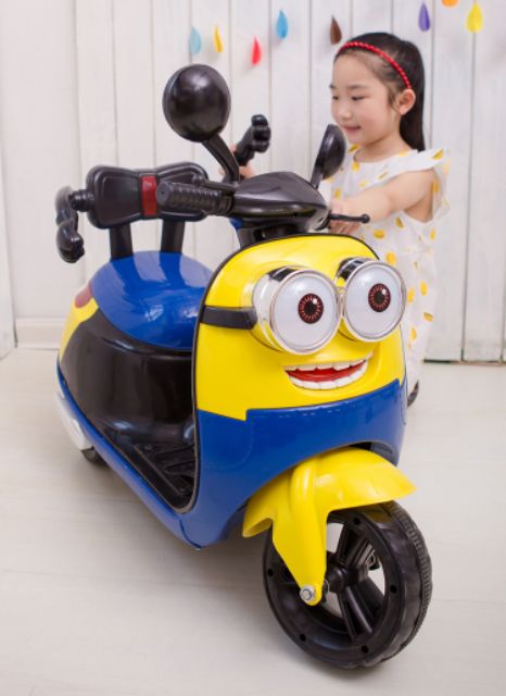 KIDS NEW MINIONS STYLECUTE MOTORCYCLE RIDE ON MOTORBIKE 6V BATTERY CAR BIKE