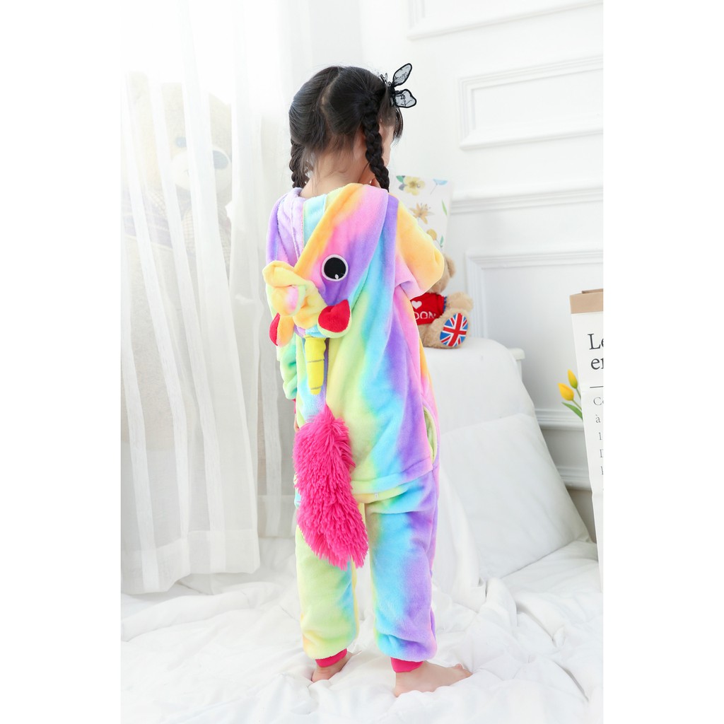 Kids Rainbow Unicorn Children Pajamas Kigurumi Onesie Costume