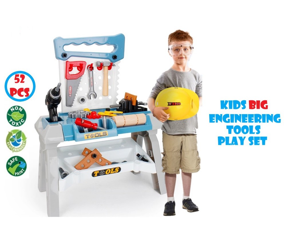 Kids Toys Pretend Big Engineering Tools Play Set Deluxe Play Set