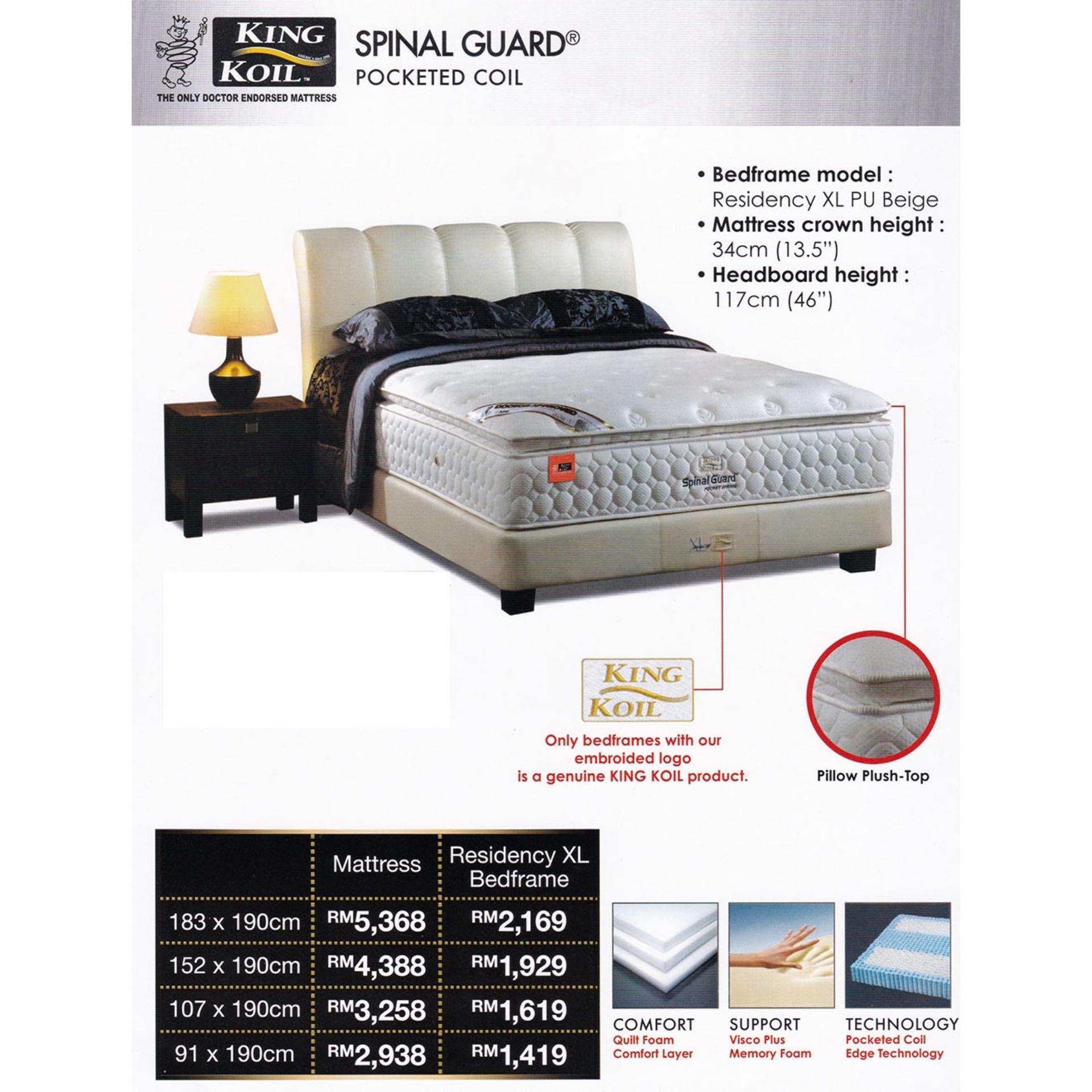 King Koil Spinal Guard 13 5 Inch Poc End 1 2021 12 00 Am King Koil Spinal Guard 13 5 Inch Pocketed Coil Spring Mattress