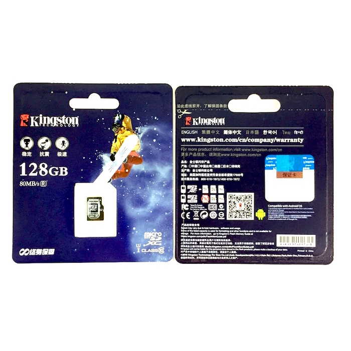 Kingston 128GB Micro SD Card 80MB/s Class 10 + Free Card Reader