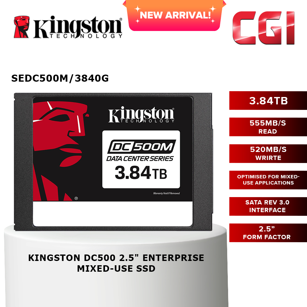 Kingston 3.84TB DC500 2.5&quot; Mixed-Use Enterprise SSD - SEDC500M/3840G