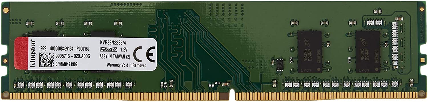 KINGSTON 4GB 3200MT/s DDR4 NON-ECC CL22 DIMM RAM - KVR32N22S6/4