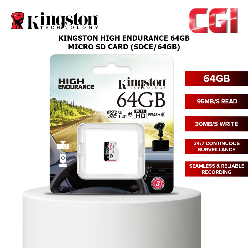 Kingston 64GB High Endurance microSD Card - SDCE/64GB