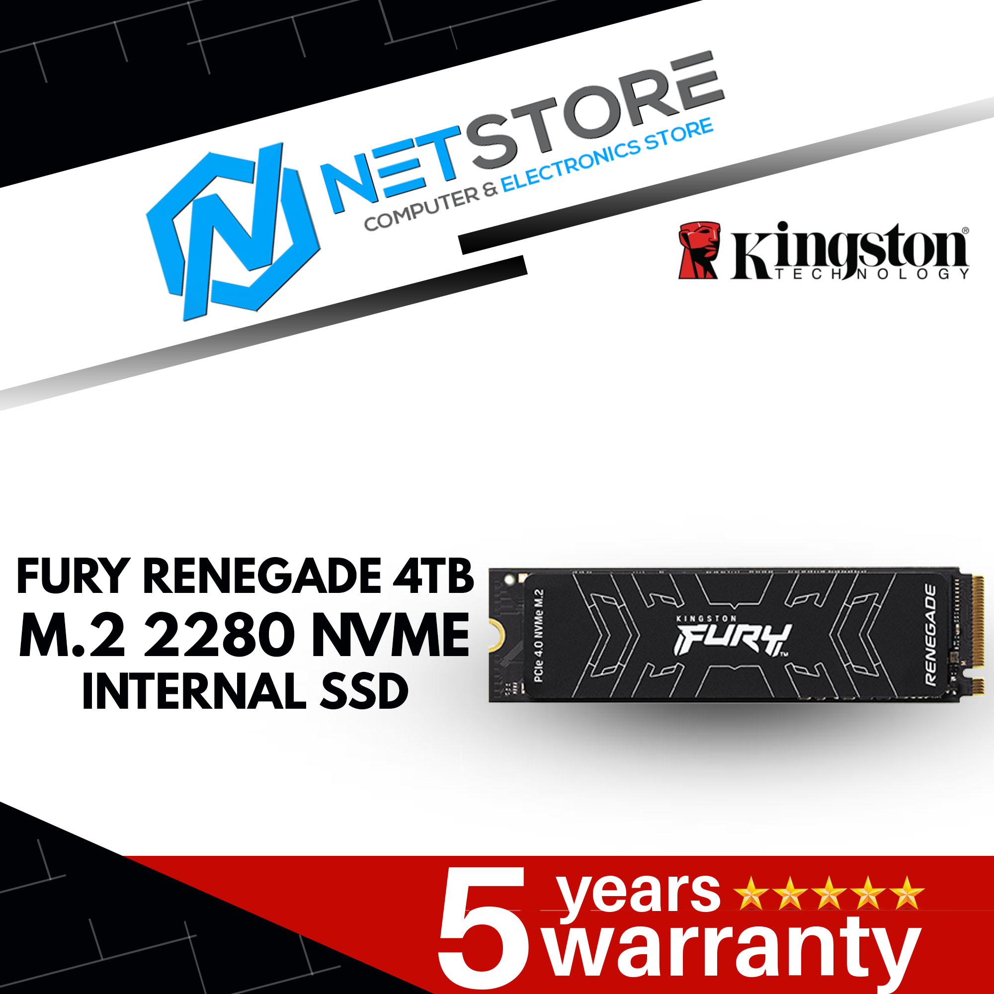 KINGSTON FURY RENEGADE 4TB M.2 2280 NVME INTERNAL SSD - SFYRD/4000G