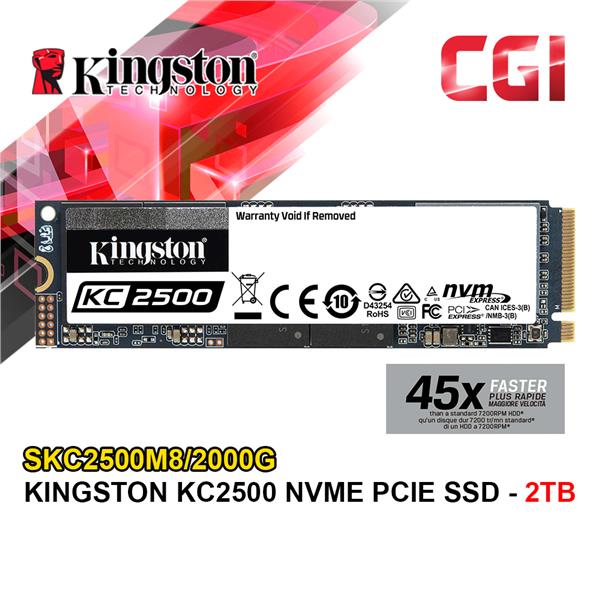 KINGSTON KC2500 2000GB M.2 2280 NVME SSD (SKC2500M8/2000G)