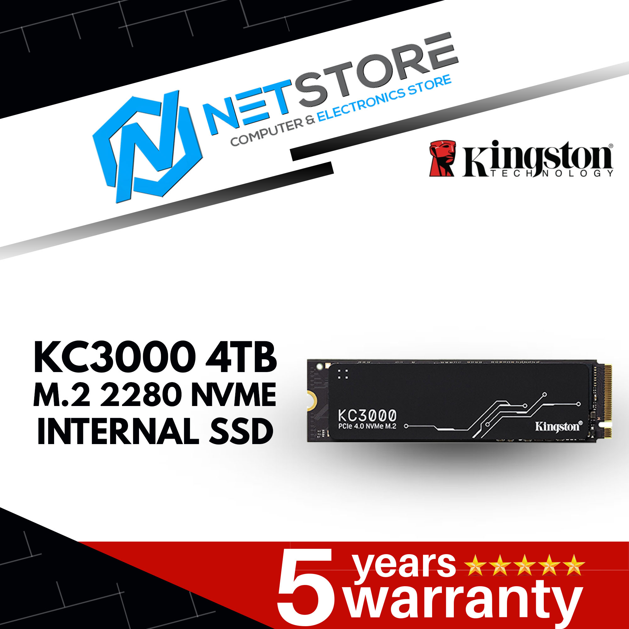KINGSTON KC3000 4TB M.2 2280 NVME INTERNAL SSD - SKC3000D/4096G