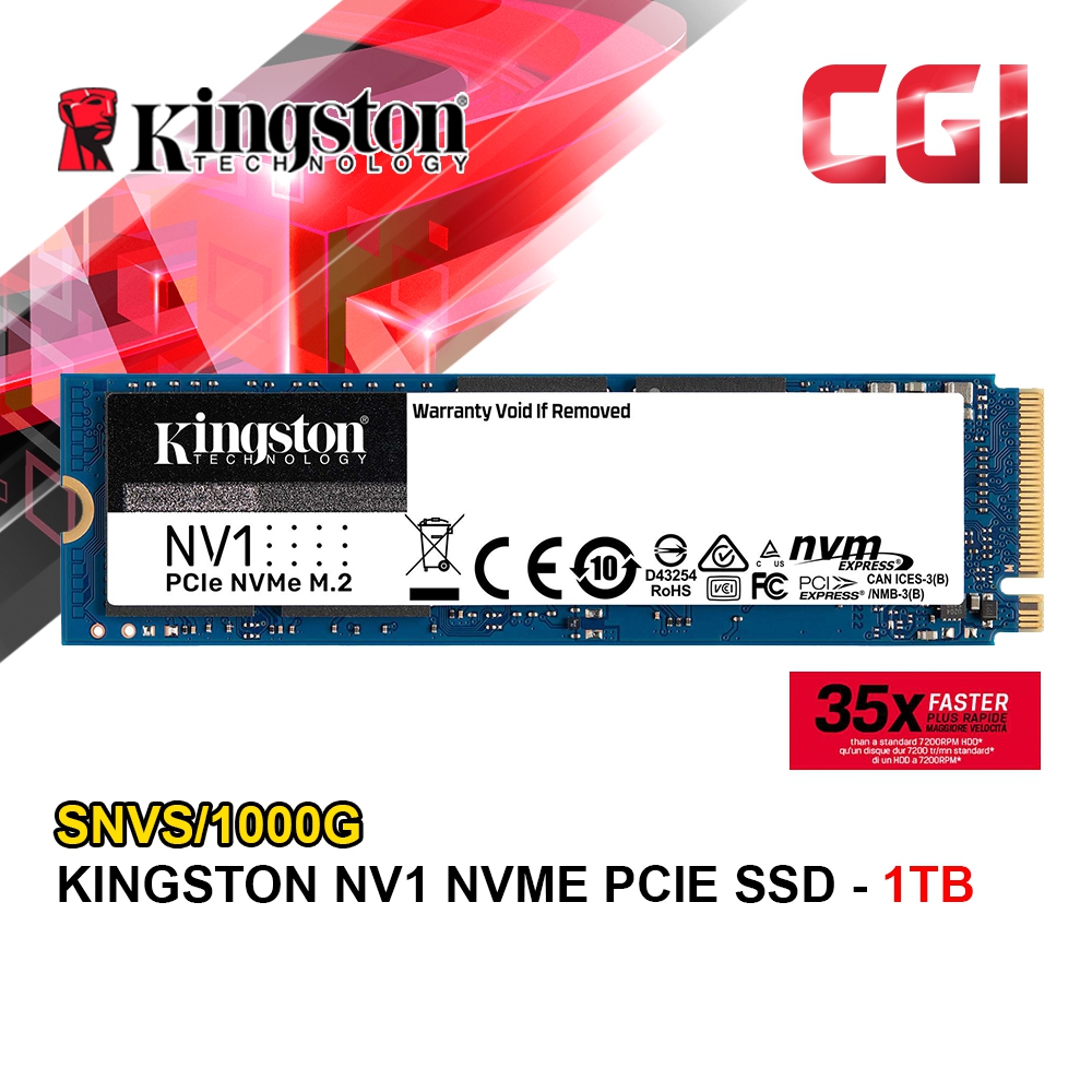 Kingston NV1 1000GB NVMe PCIe M.2 2280 SSD (SNVS/1000G)