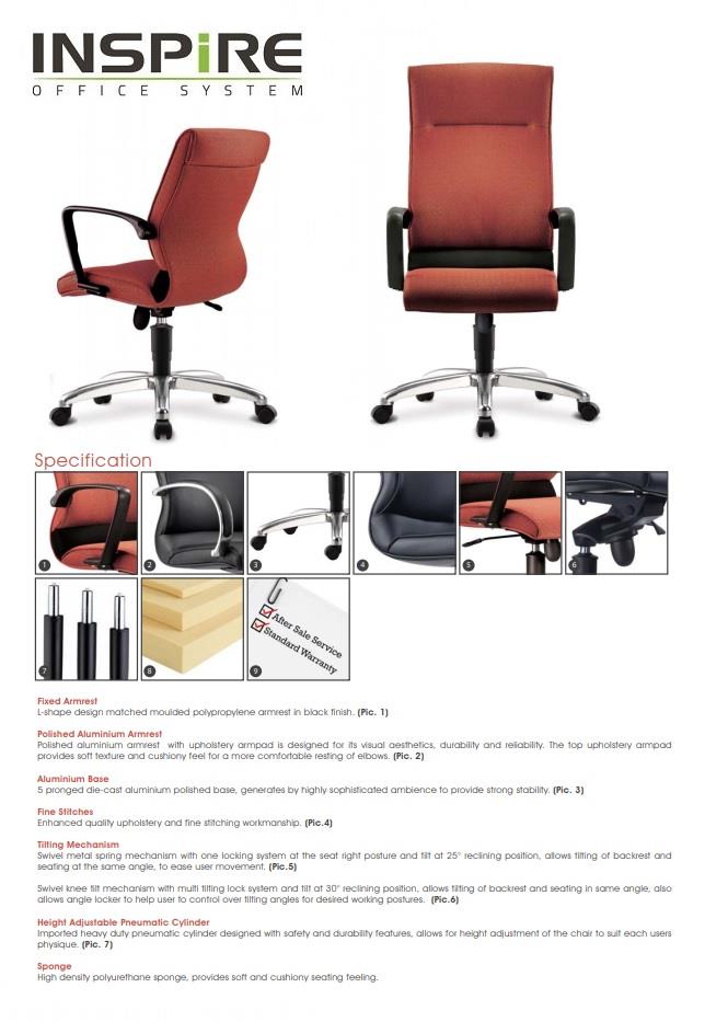 Klair Series P U Leather Low Back Office Chair