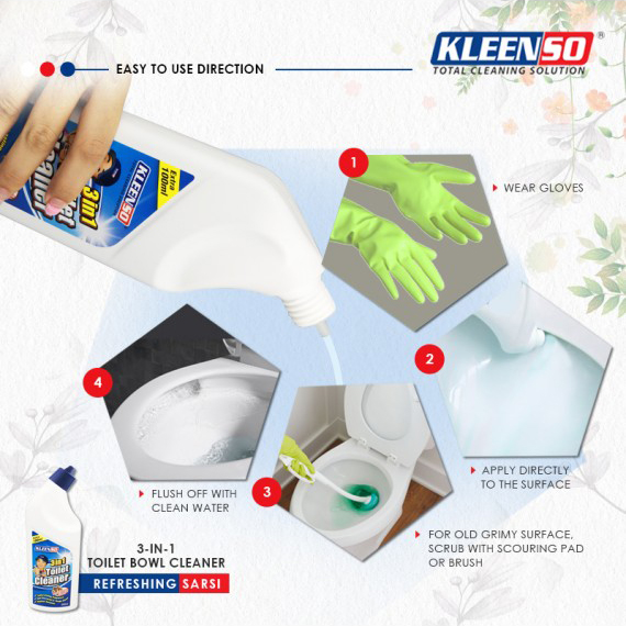 KLEENSO Toilet Bowl Cleaner 3 in 1 - 600ml