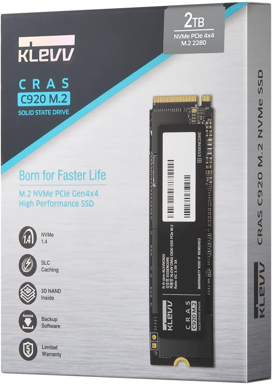KLEVV CRAS C920 2TB M.2 NVMe PCIe GEN3x4 SSD - K02TBM2SP0-C92