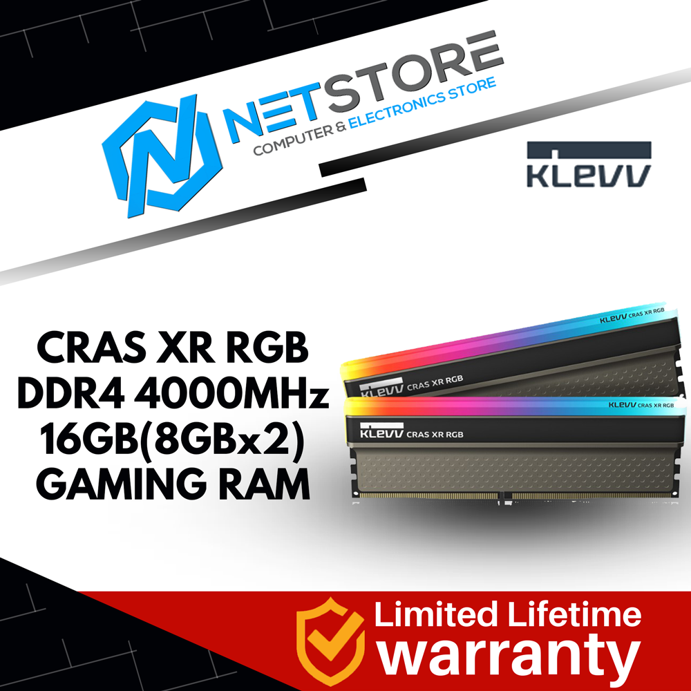 KLEVV CRAS XR RGB 16GB (8GB x 2) 4000Mhz GAMING RAM KD48GU880-40B190Z