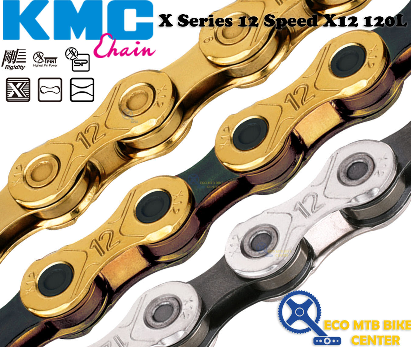 KMC Chain X Series 12 Speed X12 120L (OE Packing)