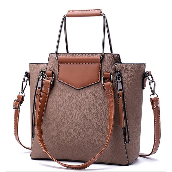 Korea Fashion Bag PU 6 Color Office Double Zip Stylish Handbag Casual
