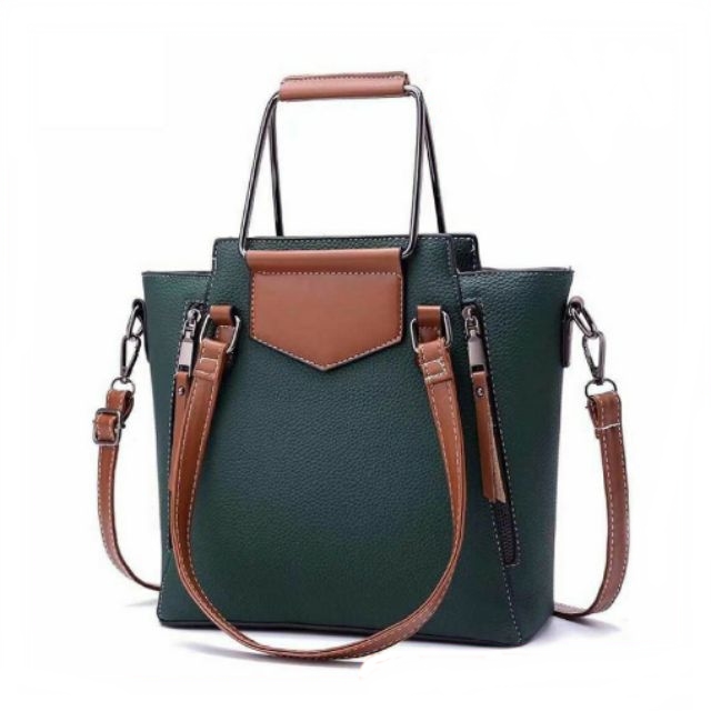 Korea Fashion Bag PU 6 Color Office Double Zip Stylish Handbag Casual