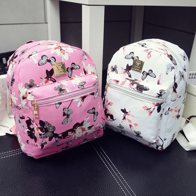 Korea Fashion Floral Backpack Shoulder Bag Casual Beg Bags
