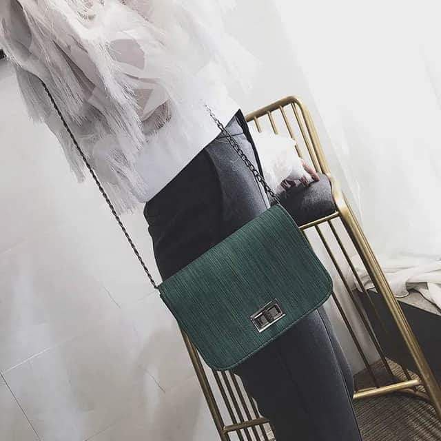 Korean Fashion Simple Small Square PU Box Lady Sling Bag Tote Beg