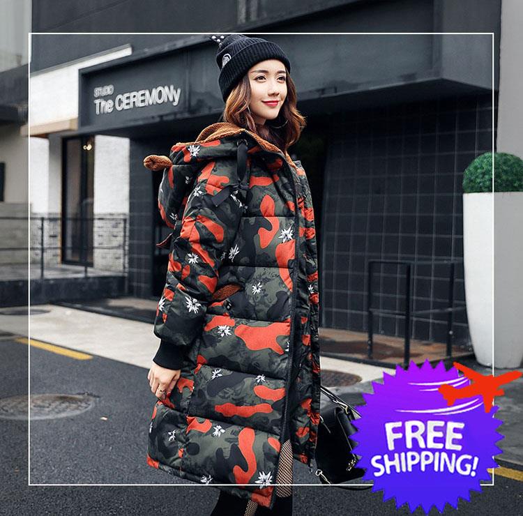 camo winter jacket with fur hood