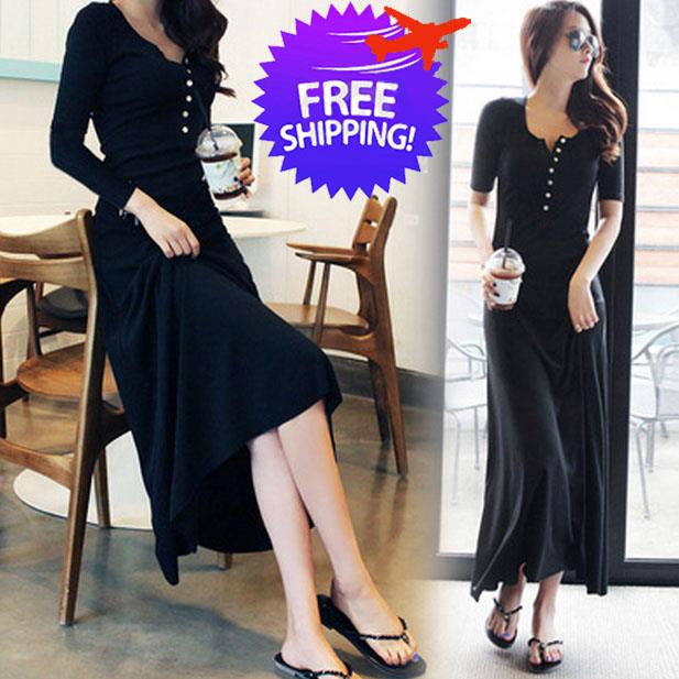 elastic maxi dress