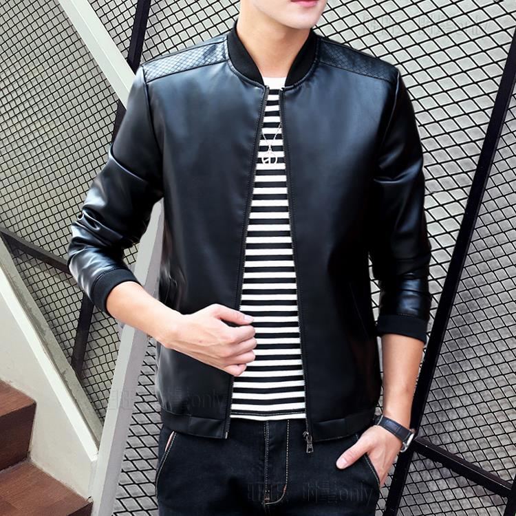 Korean Men Pu Leather Jacket